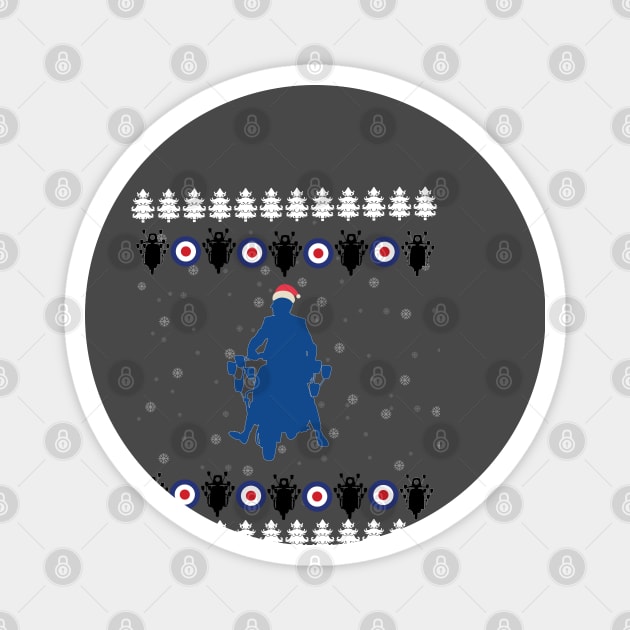 MOD Christmas Scooter MOD mass Roundel Jimmy MODS Magnet by Surfer Dave Designs